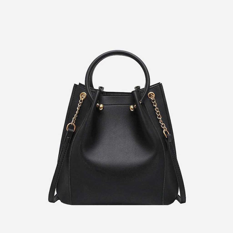 Sac Bandoulière Pleated Bucket Bag Style Handbag With Chain And Gilding | Handbag