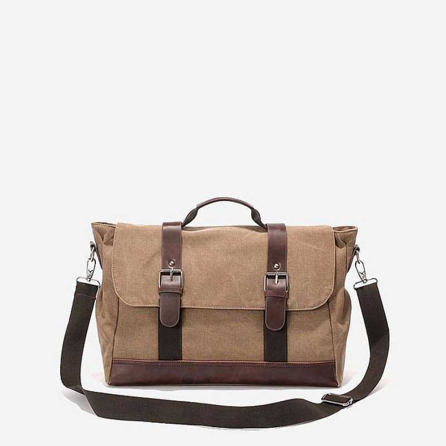 Sac Bandoulière Men'S Canvas Messenger Bag With Shoulder Strap And Handle | Messenger Bag