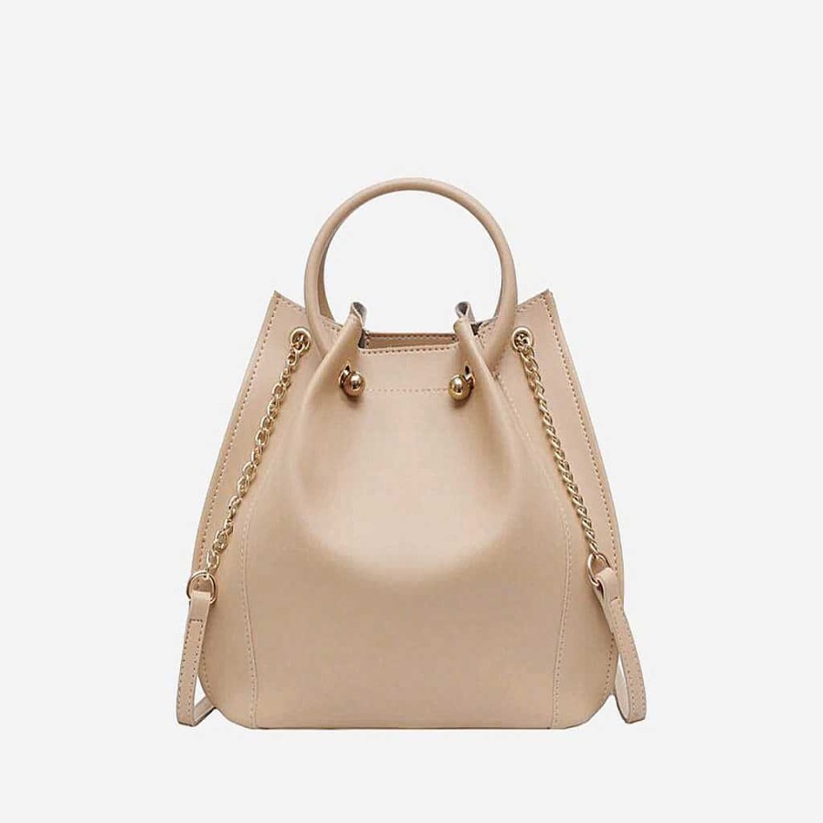 Sac Bandoulière Pleated Bucket Bag Style Handbag With Chain And Gilding | Handbag