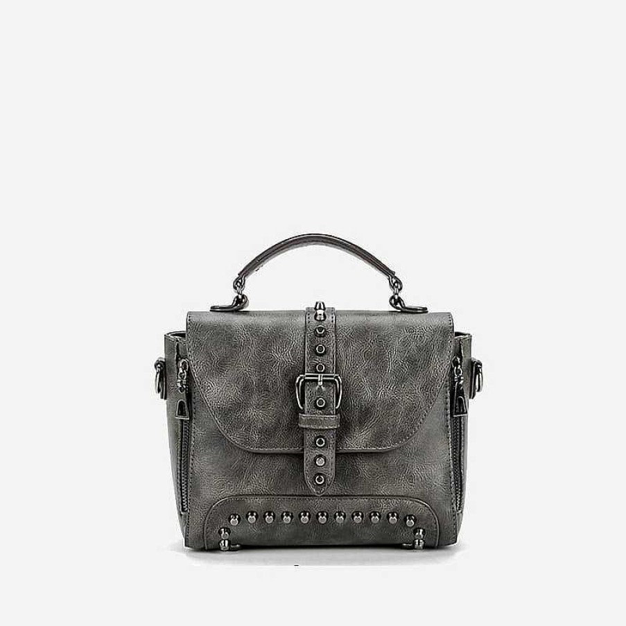 Sac Bandoulière Studded Leather Handbag With Tab | Messenger Bag