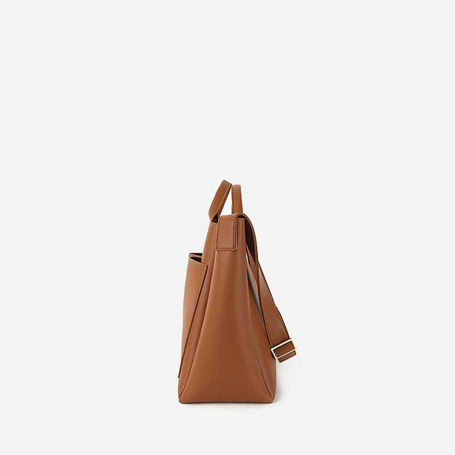 Sac Bandoulière Leather Tote Bag With Double Belly Pocket | Tote Bag And Tote