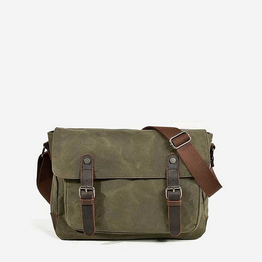 Sac Bandoulière Waterproof Canvas And Genuine Leather Messenger Bag | Messenger Bag