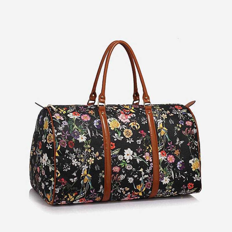 Sac Bandoulière Canvas Travel Bag With Floral Print | Travel & Weekend Bag