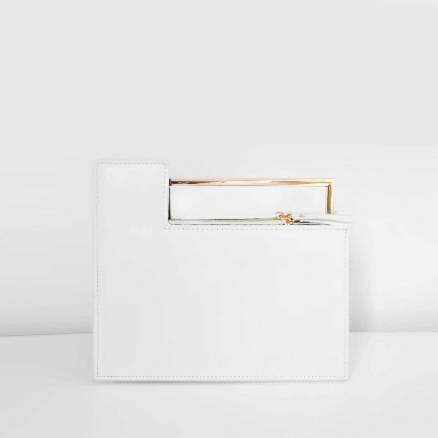 Sac Bandoulière Asymmetrical Handbag With Golden Metallic Handle | Handbag