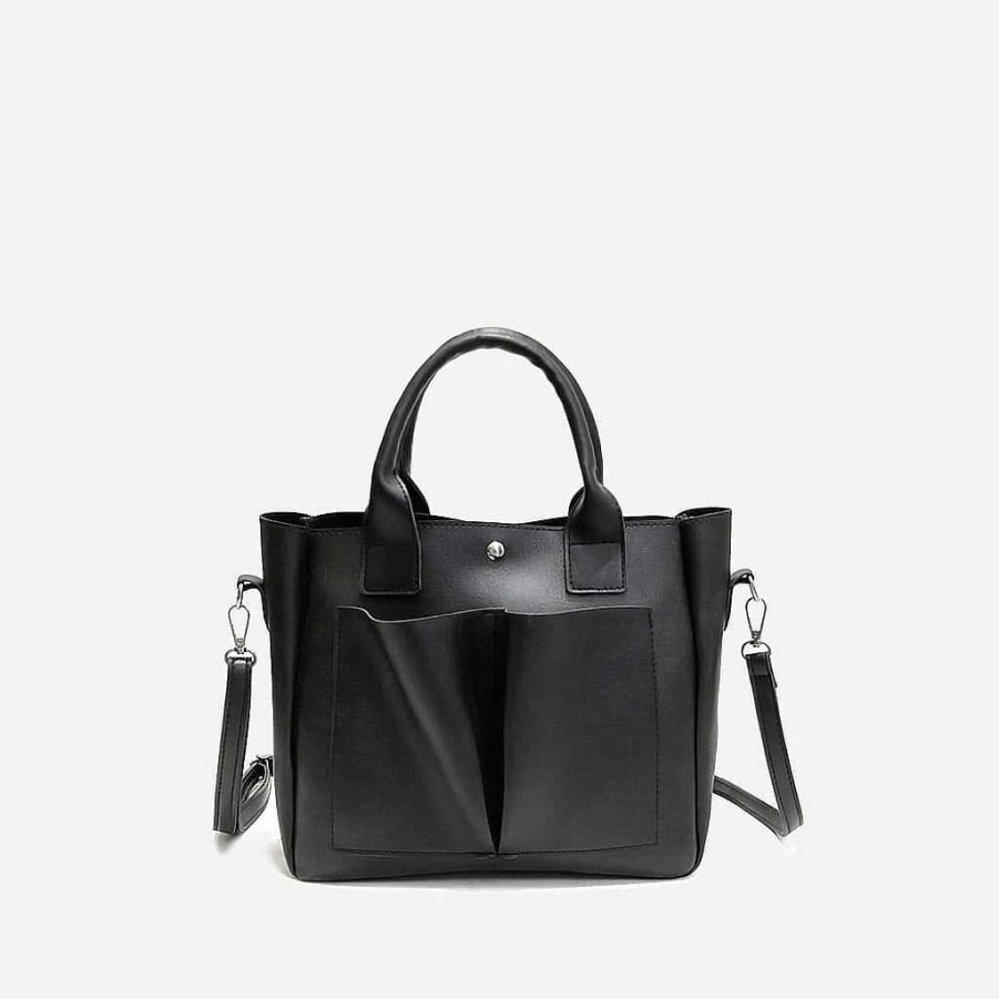 Sac Bandoulière Leather Tote Bag With Double Belly Pocket | Tote Bag And Tote