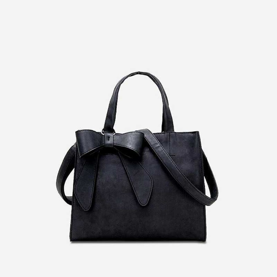 Sac Bandoulière Suede Leather Shoulder Handbag With Bow Tie | Handbag